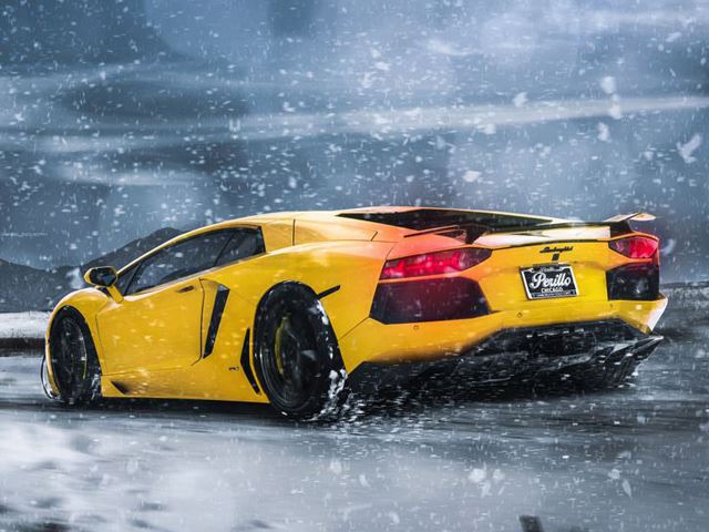 Суперкар снегоочиститель - Lamborghini Aventador Snow Plow Edition